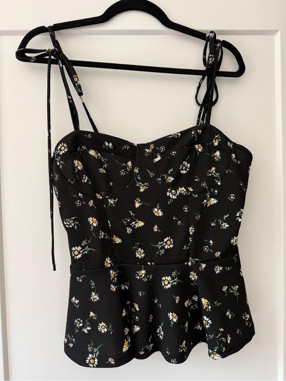 SHEIN black floral cami top